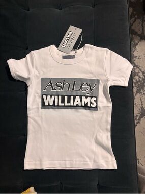 NWT Ashley Williams Logo Baby Tee size XS